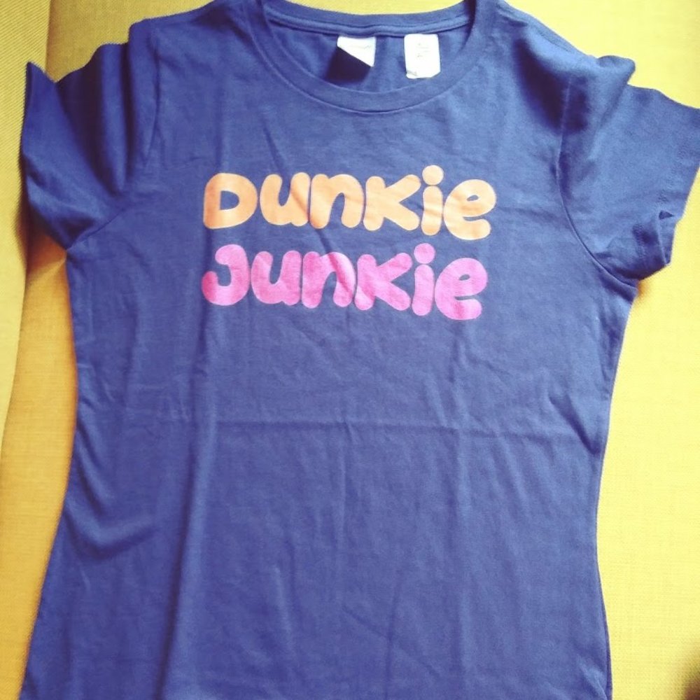 Dunkie Junkie Blue Crew Neck Tee Shirt Sz Small